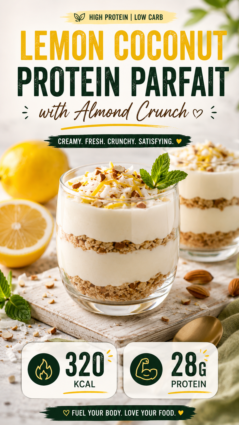 Lemon Coconut Protein Parfait